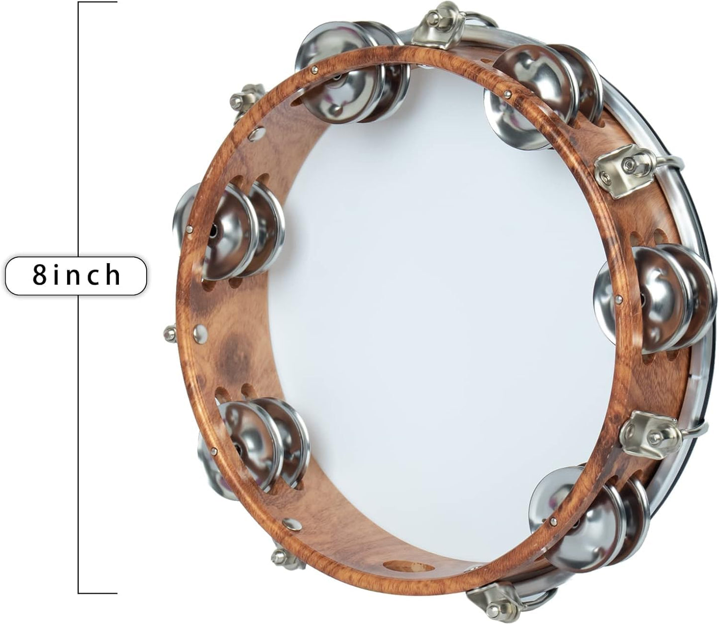 Softline Pro Tunable Handheld Tambourine with Wooden Shell and Jingles