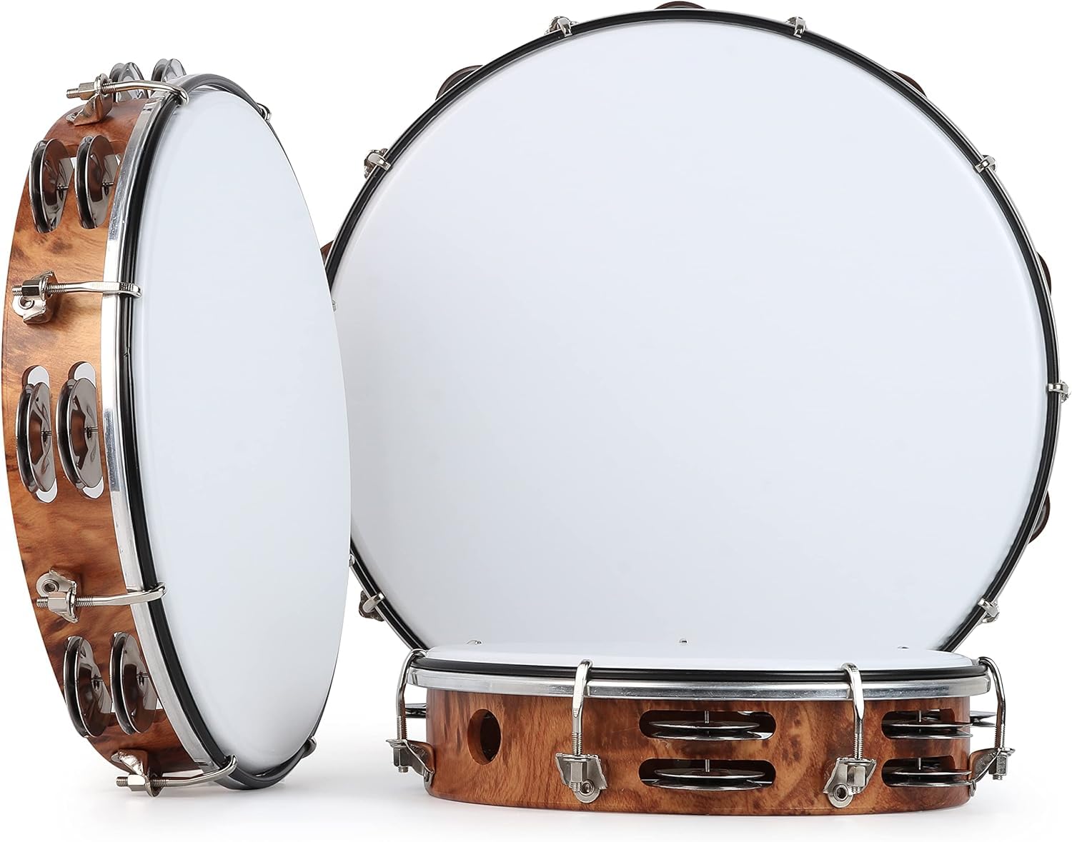 Professional Wooden Hand Tambourine with Double Jingles - SP SHT 002