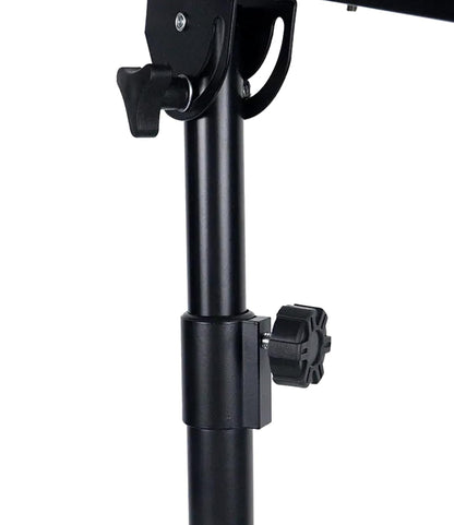 Black adjustable stand on a white background